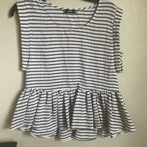Striped Peplum Top